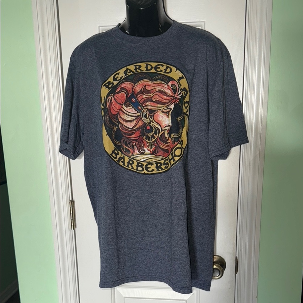 The Bearded Lady Heather Grey T-Shirt Hipster Cool Unisex Size Large